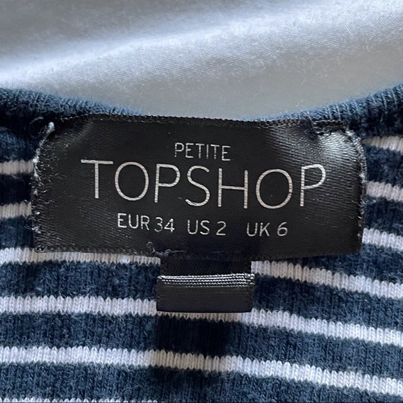 TOPSHOP | Blue striped crop top tank - Picture 3 of 3